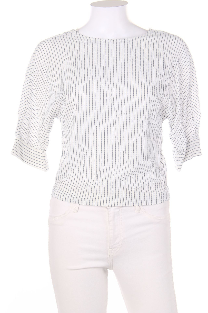 MANGO SUIT - Streifen-Bluse mit Schnürung - XS