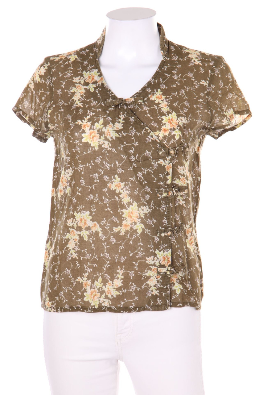 NAF NAF - Kurzarm-Bluse mit floralem Muster - M
