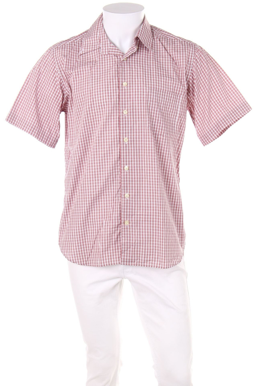 SECONDHAND - Kurzarm-Hemd mit Karo-Muster aus Baumwolle - M