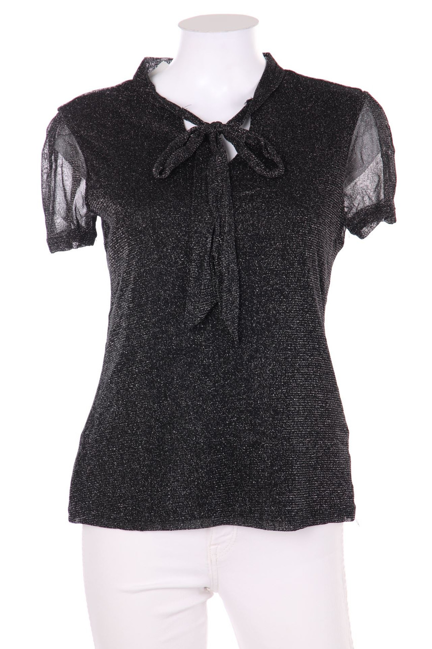 COLLOSEUM - Glitzer-Kurzarm-Shirt mit Schluppe - XS