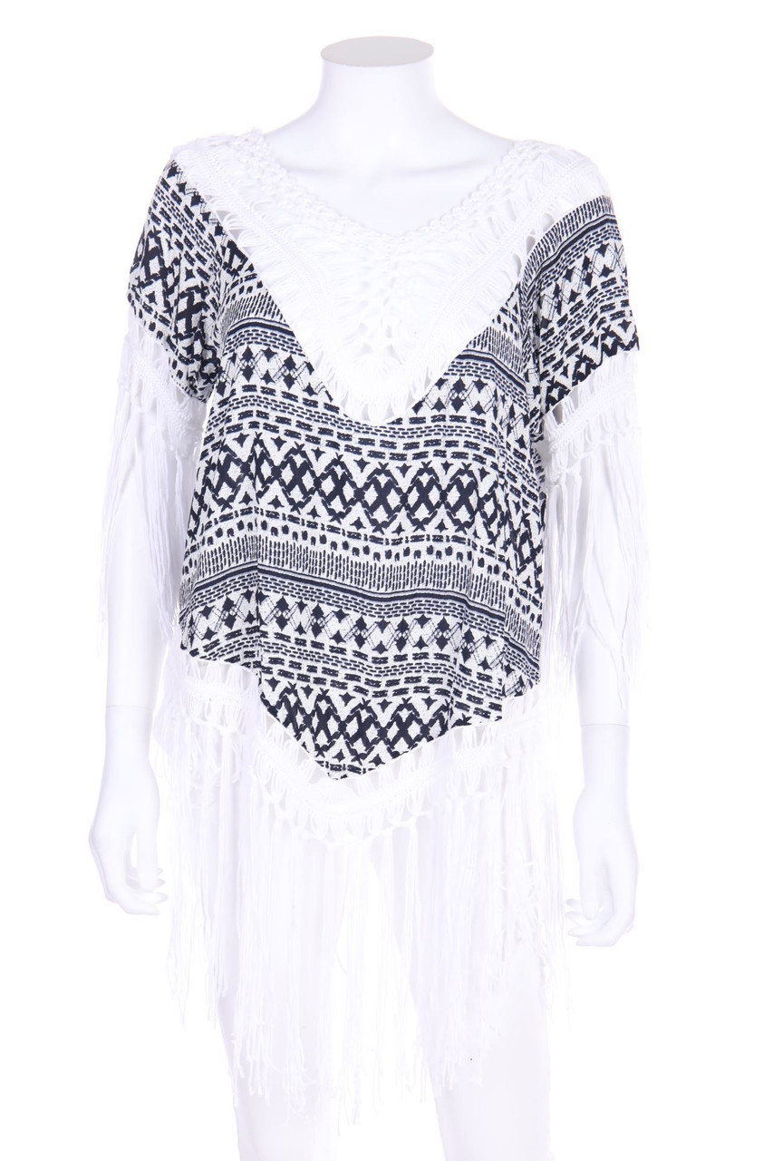 COLLOSEUM - Shirt im Ethno-Stil mit Fransen - D 36-38