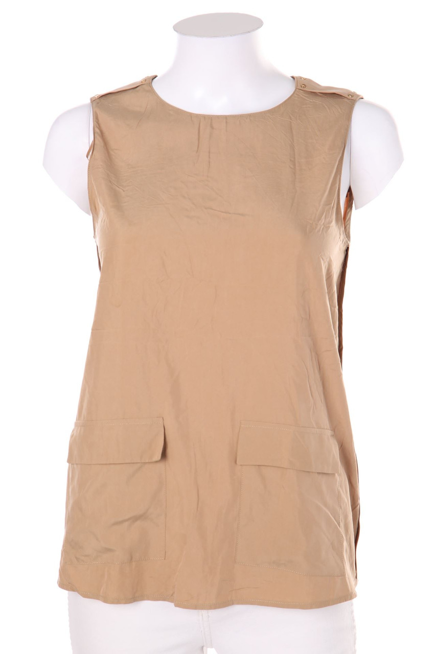 ZARA - Blusentop im Safari-Stil mit aufgesetzten Taschen - XS