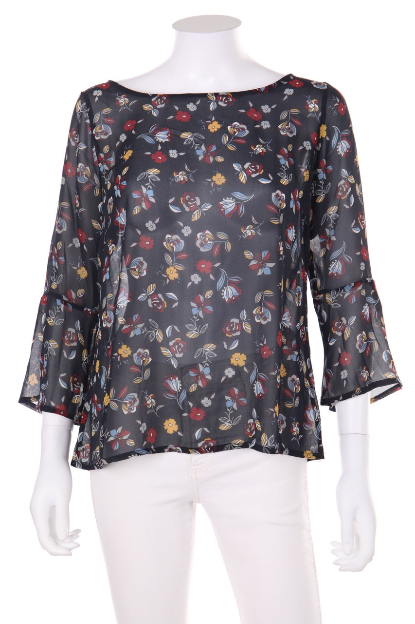 Ohne Label - Bluse mit 3/4-Ärmel mit floralem Muster - D 38