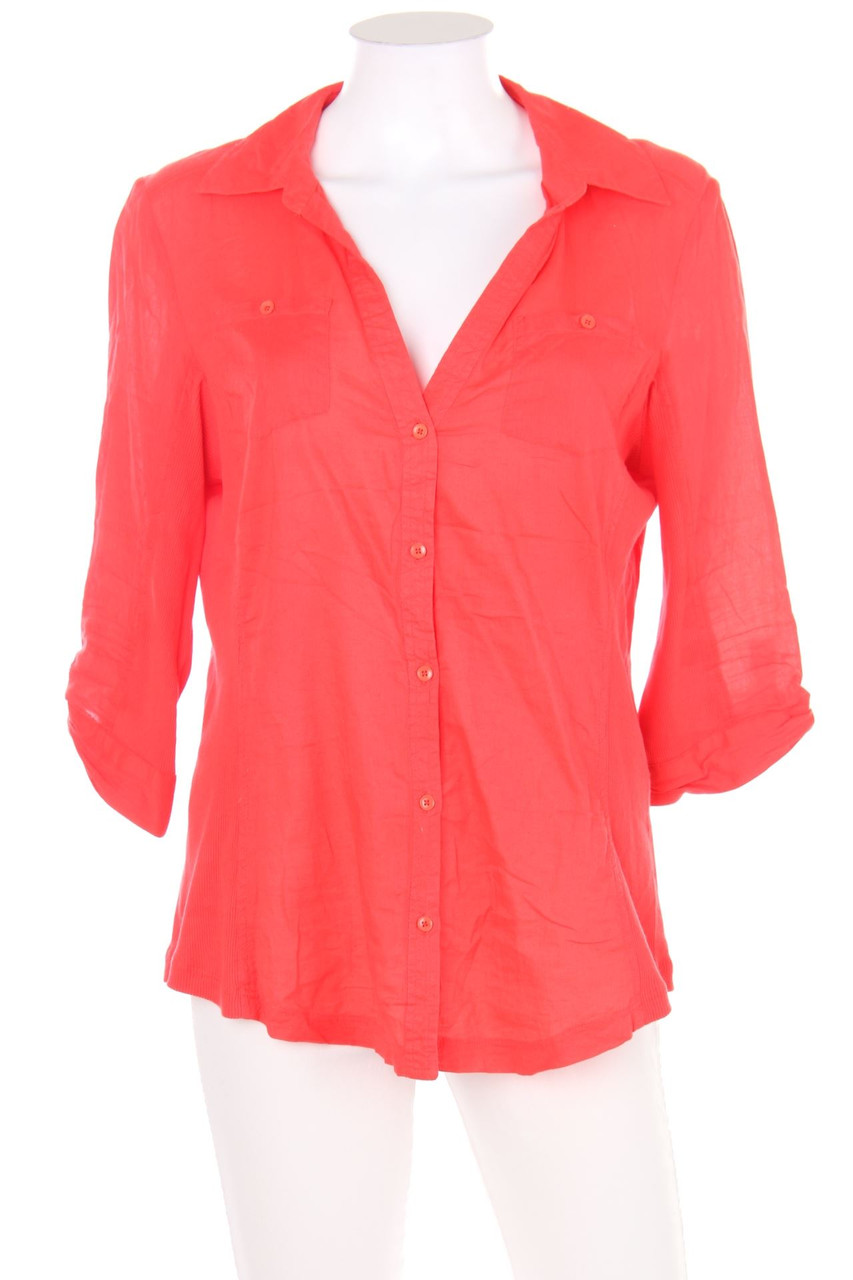 MANGO - Hemd-Bluse mit 3/4-Ärmel mit aufgesetzten Taschen - L