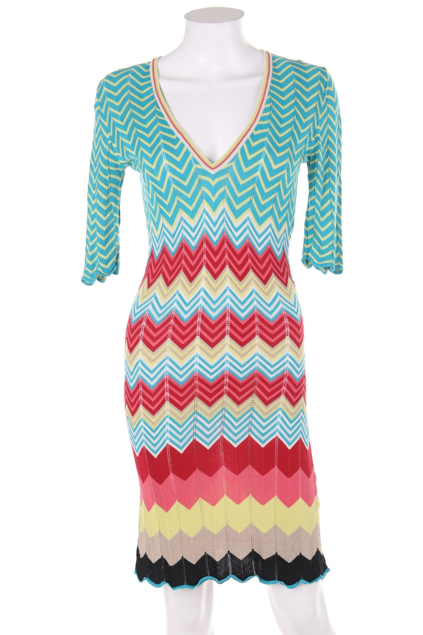 ana alcazar - Kleid mit Chevron-Streifen mit 3/4-Ärmel - D 36