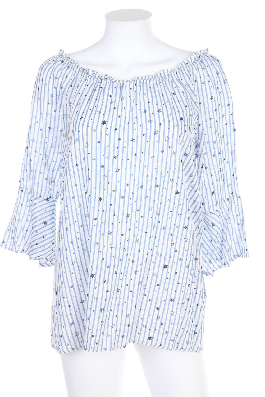 G!na - Carmen-Bluse mit Streifen mit Muster aus Viskose - D 42