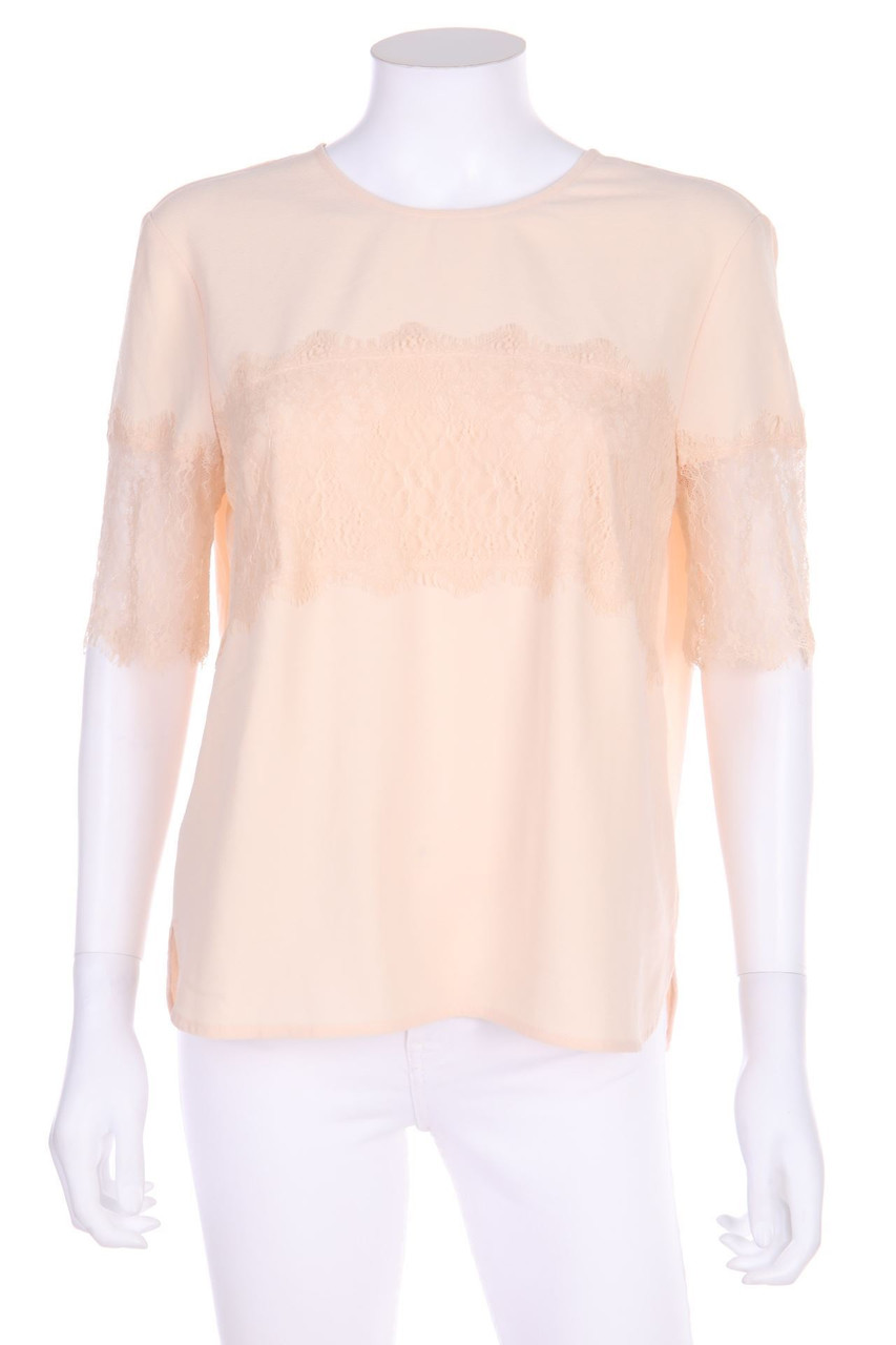 ZARA WOMAN - Bluse mit Spitzen-Einsatz - L