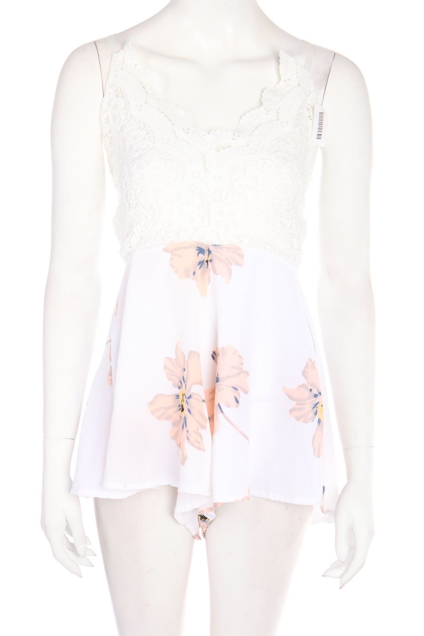 Ohne Label - Print-Playsuit mit tiefem Rückenausschnitt - XS