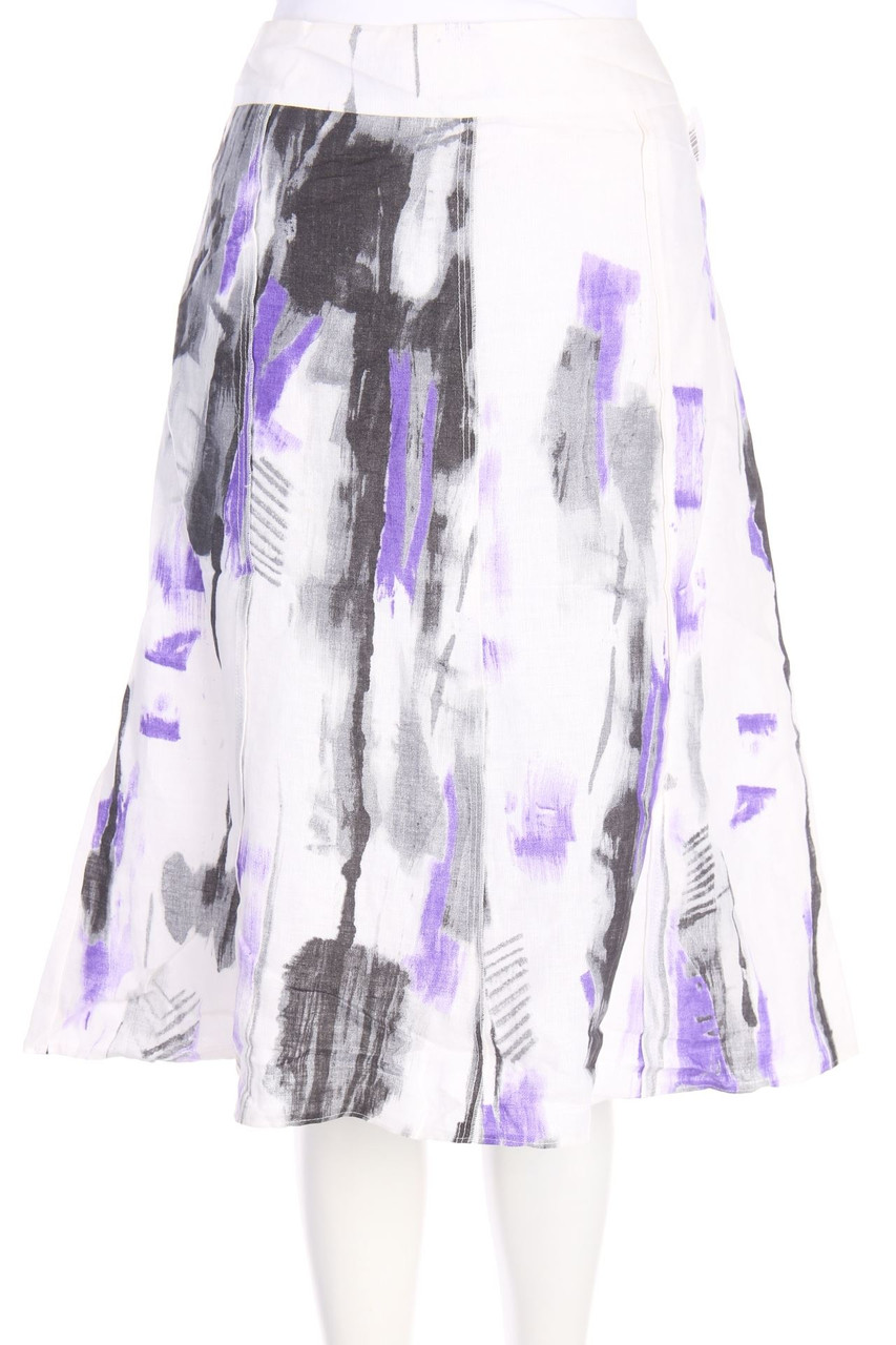 FRANK WALDER - Rock aus Leinen mit Print - D 44