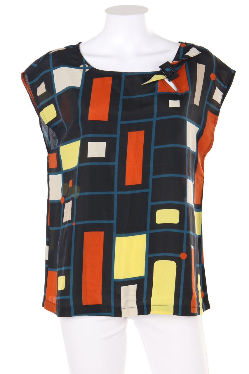 nulu NEW LOOK - Kurzarm-Bluse mit geometrischem Muster mit Batwing-Ärmeln - L