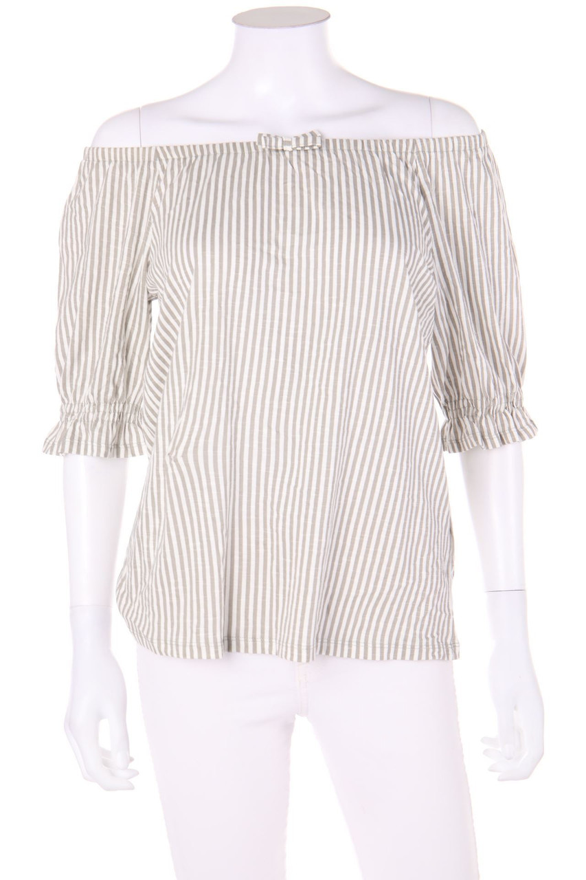 ESPRIT - Kurzarm-Bluse mit Streifen - XS