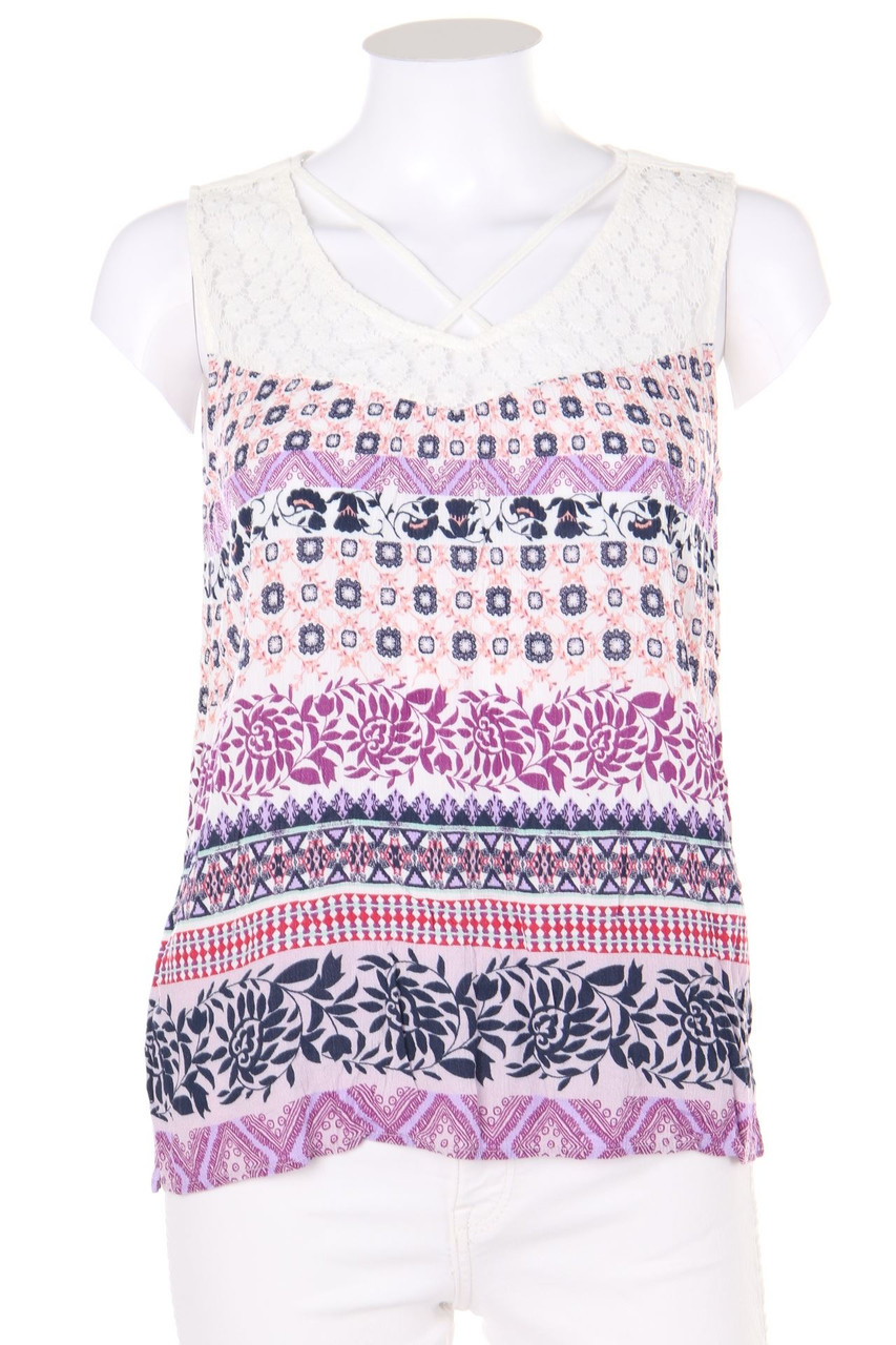 Street One - Blusentop mit Muster mit Spitze - D 36