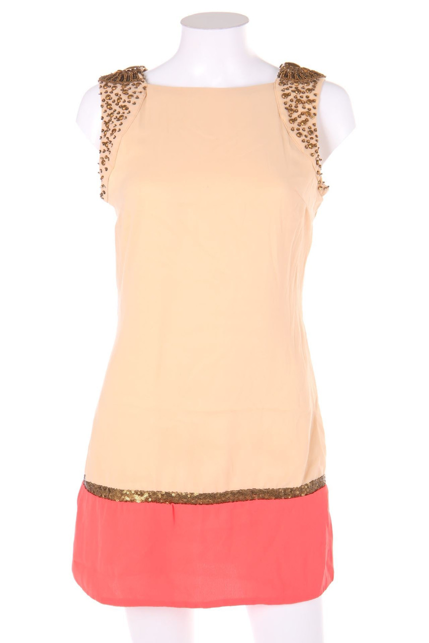 LITTLE MISTRESS LONDON - Two Tone-Kleid mit Perlen - D 34