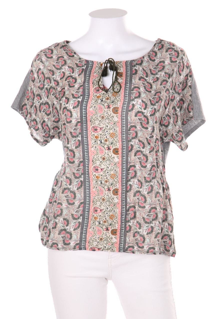 promod - Kurzarm-Shirt mit floralem Muster - D 38