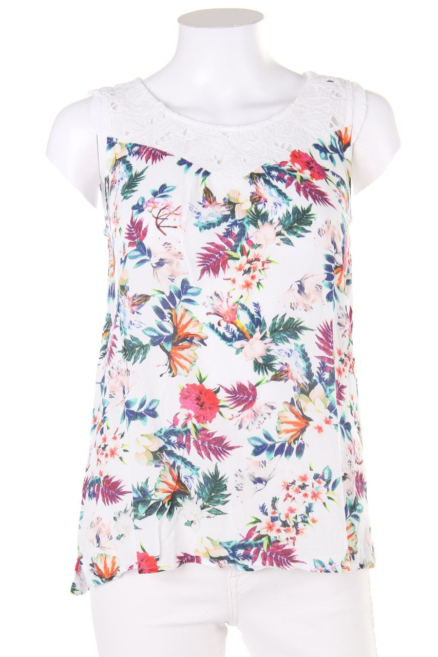 Street One - Print-Top mit Spitzen-Einsatz - D 34