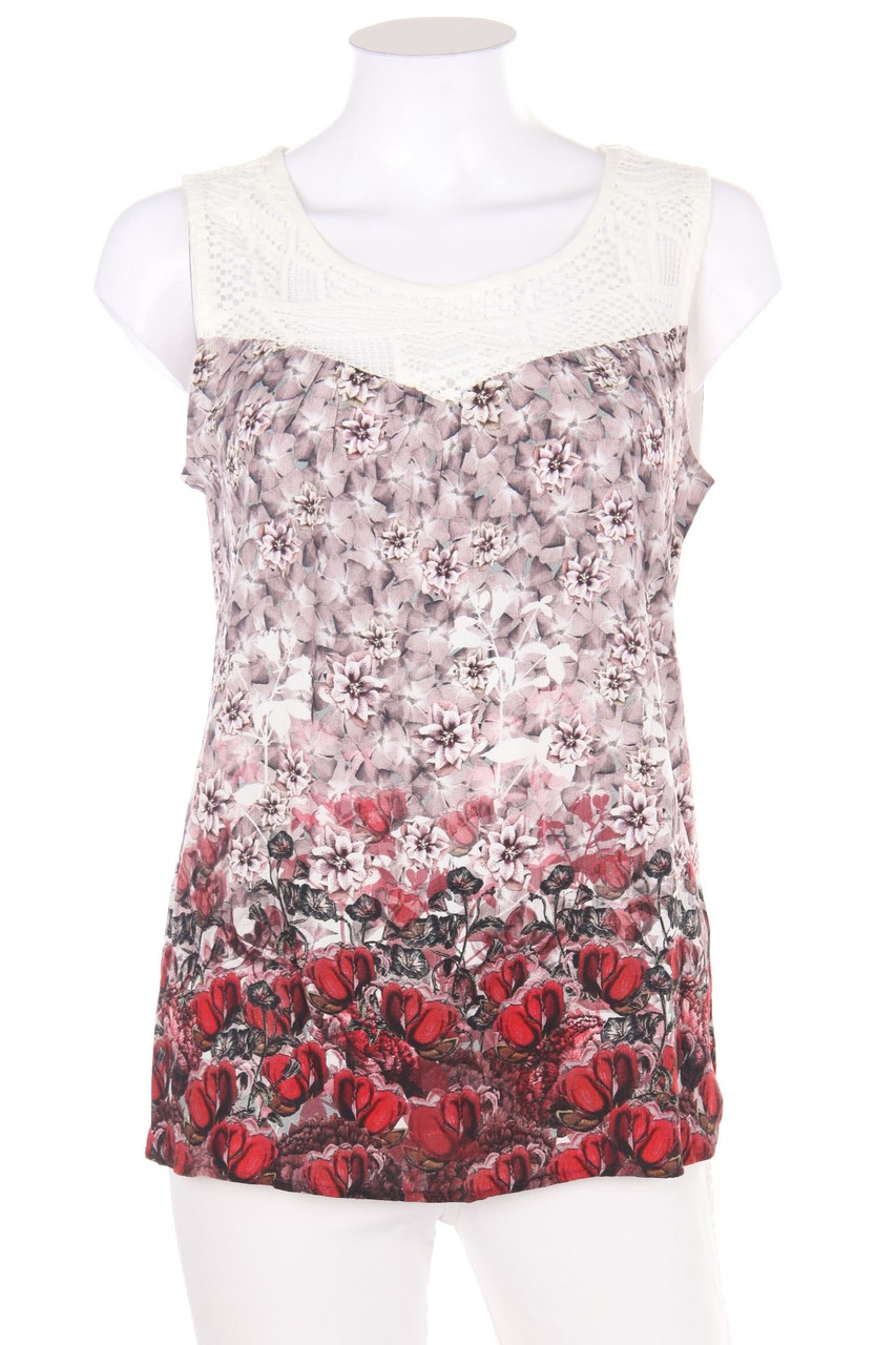 Street One - Blusentop mit floralem Muster mit Spitze - D 36