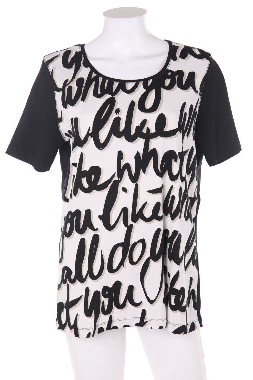 olsen - Kurzarm-Shirt mit Statement-Print - D 42