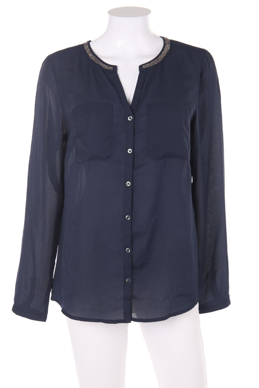 s.Oliver - Clean Chic-Bluse mit Schmuckstein-Applikation - D 40