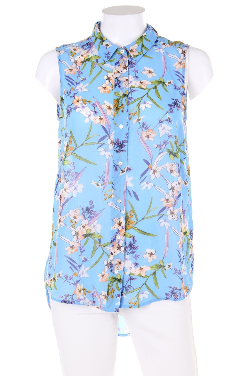 H&M - ärmellose Hemd-Bluse mit Blumen-Print - D 34