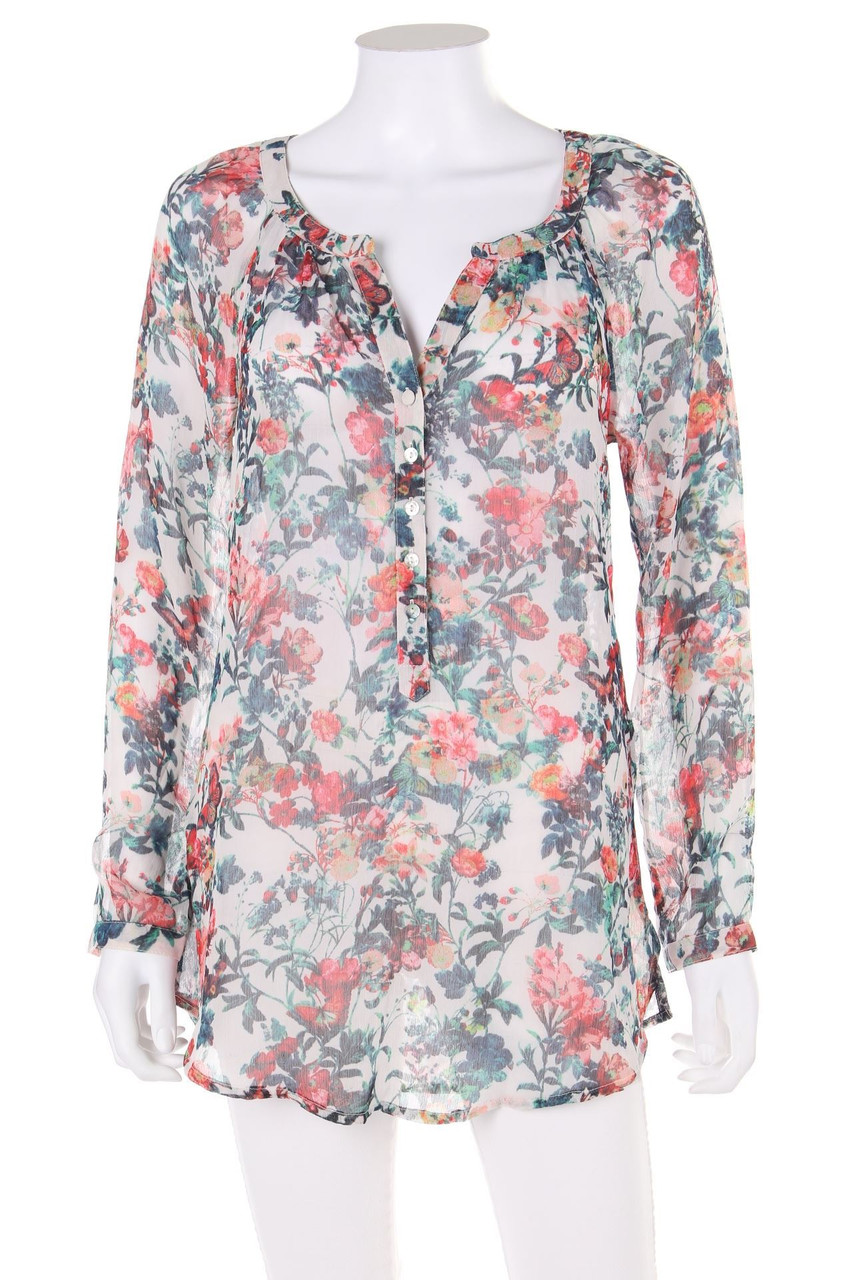 Ohne Label - Bluse mit floralem Muster - D 36