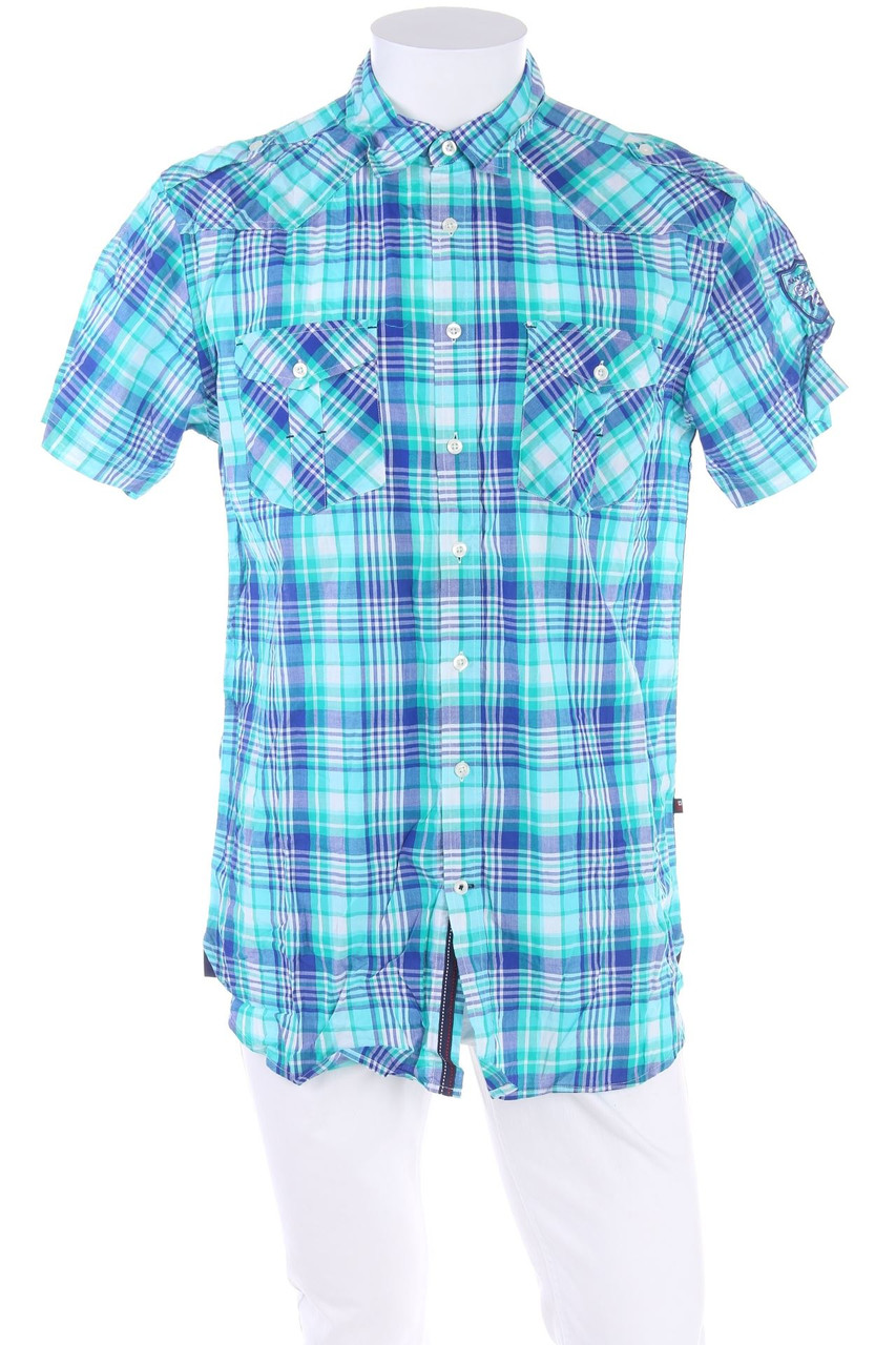 VIA CORTESA - Kurzarm-Hemd mit Karo-Muster - M