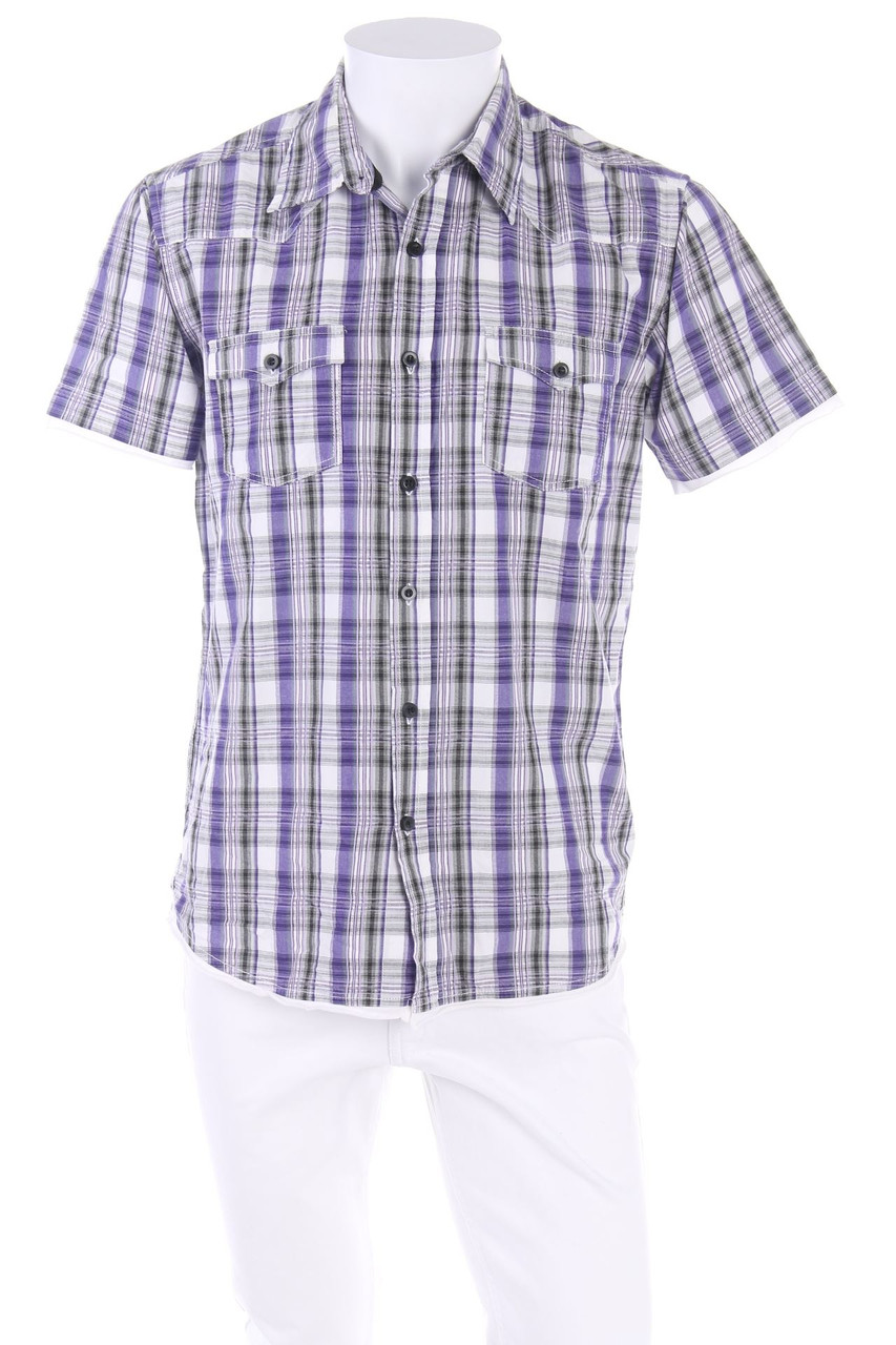 CLOCKHOUSE by C&A - Kurzarm-Hemd mit Karo-Muster aus Baumwolle - M