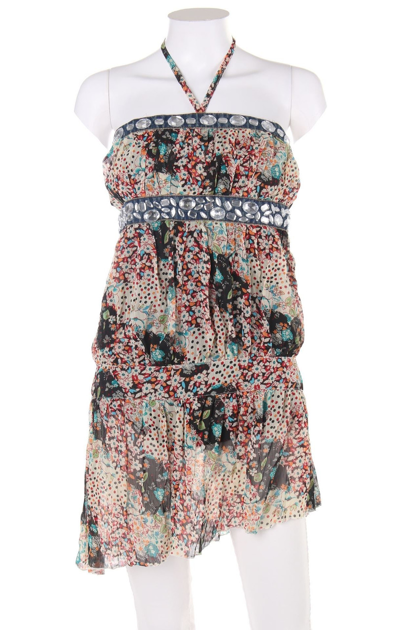 JAUNE ROUGE - Neckholder-Top mit Schmuckstein-Applikation - M