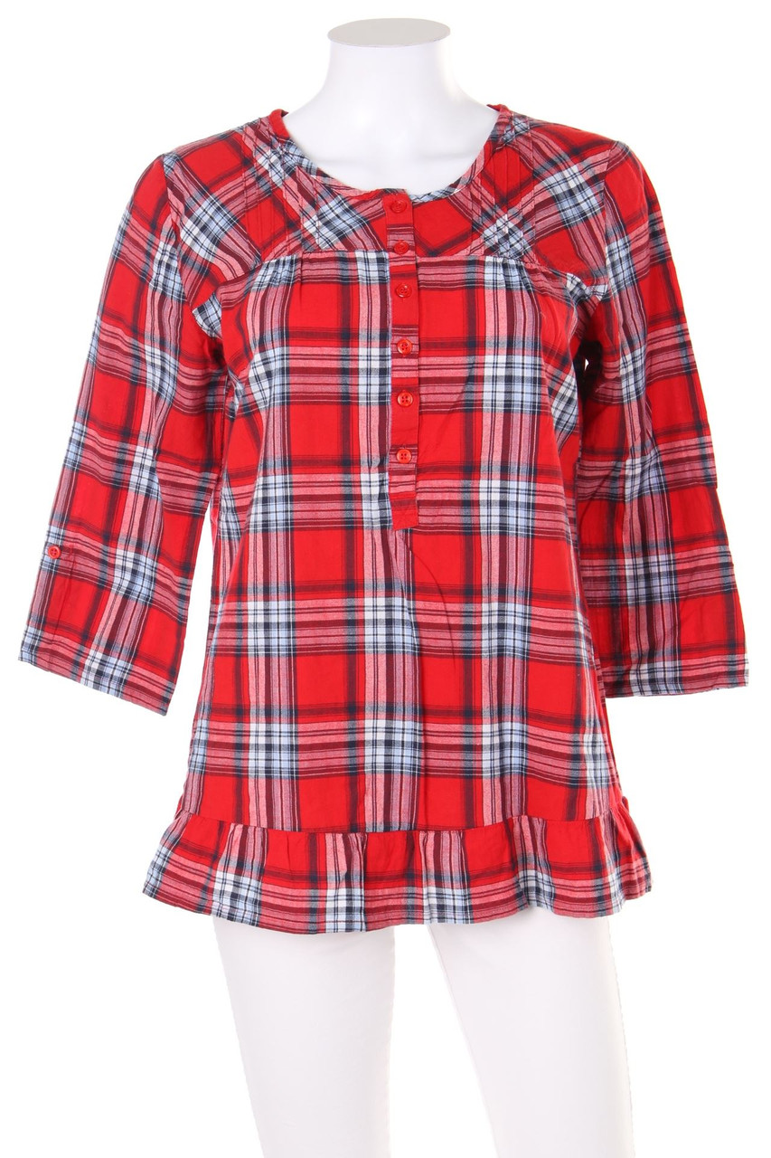 Ohne Label - Bluse mit Karo-Muster - D 38