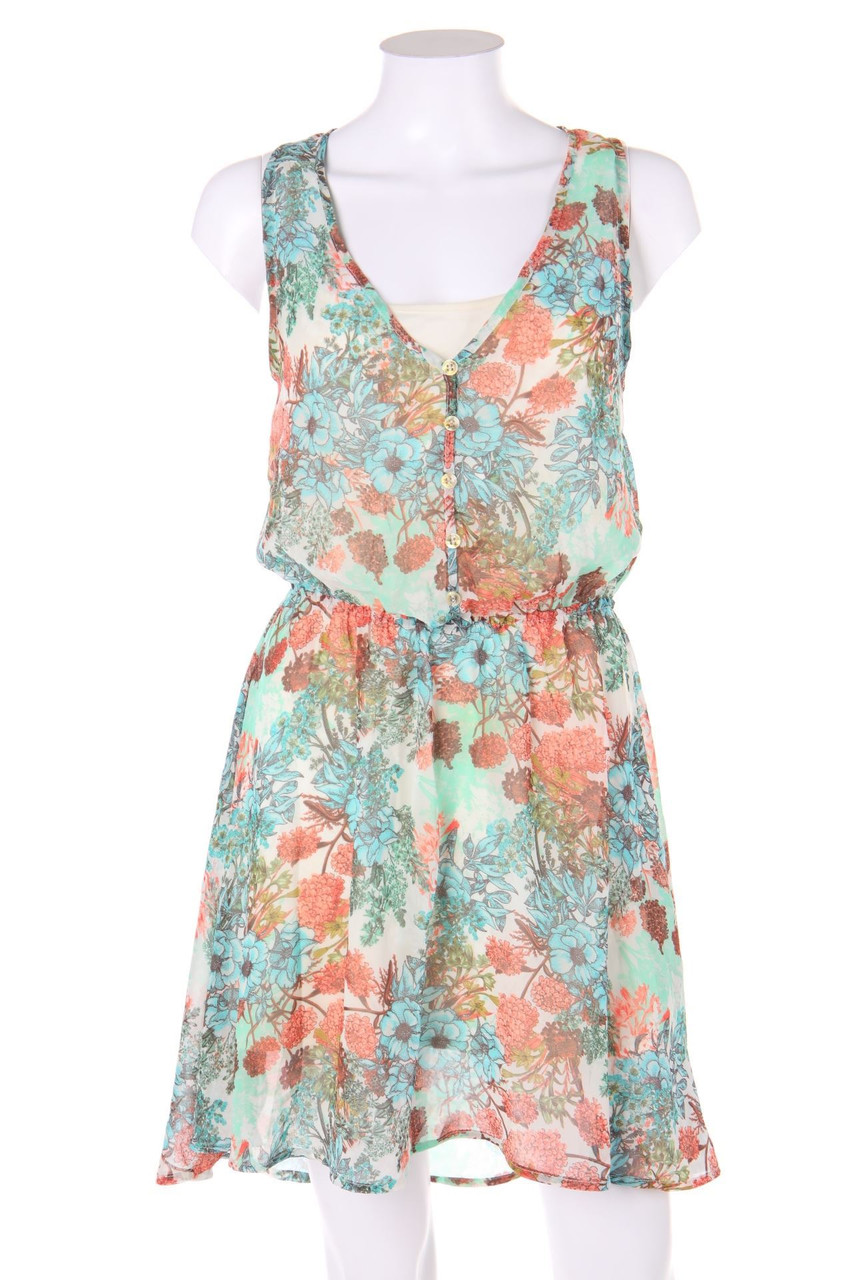 PULL&BEAR - Sommer-Kleid mit floralem Muster - M