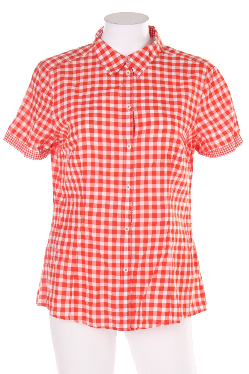 ESPRIT - Hemd-Bluse mit kurzem Ärmel mit Karo-Muster aus Baumwolle - D 40