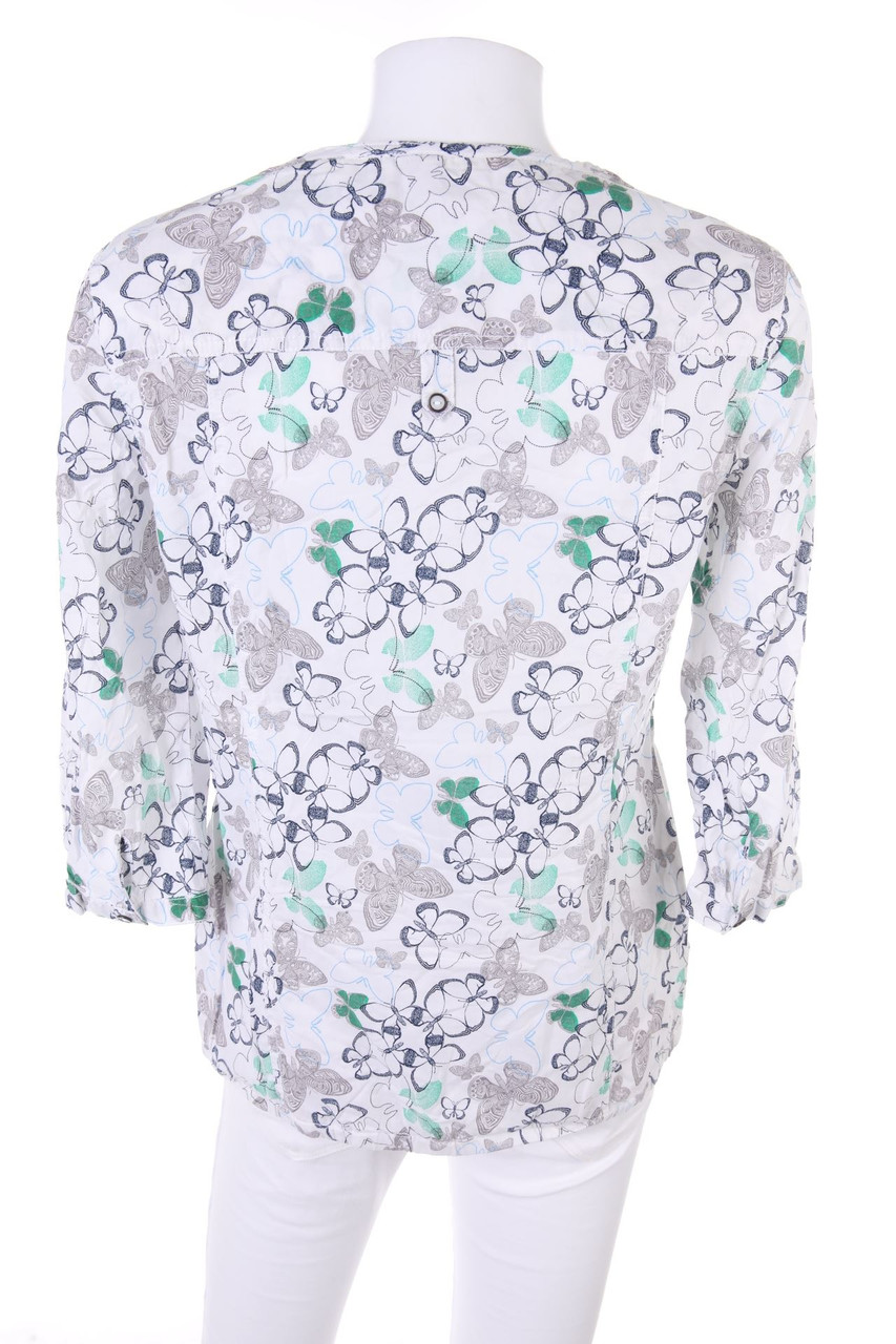 CECIL - Bluse mit 3/4-Ärmel mit Krempel-Ärmeln mit Muster - M