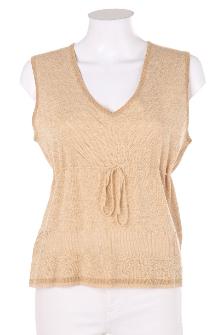 SECONDHAND - Glitzer-Vintage-Strick-Top mit Wolle - D 44-46