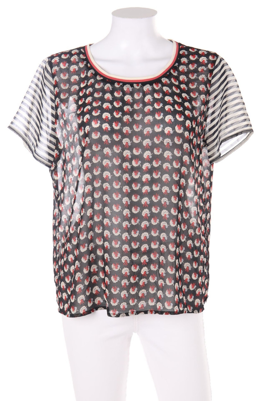 MAISON SCOTCH - Chiffon-Kurzarm-Bluse - L
