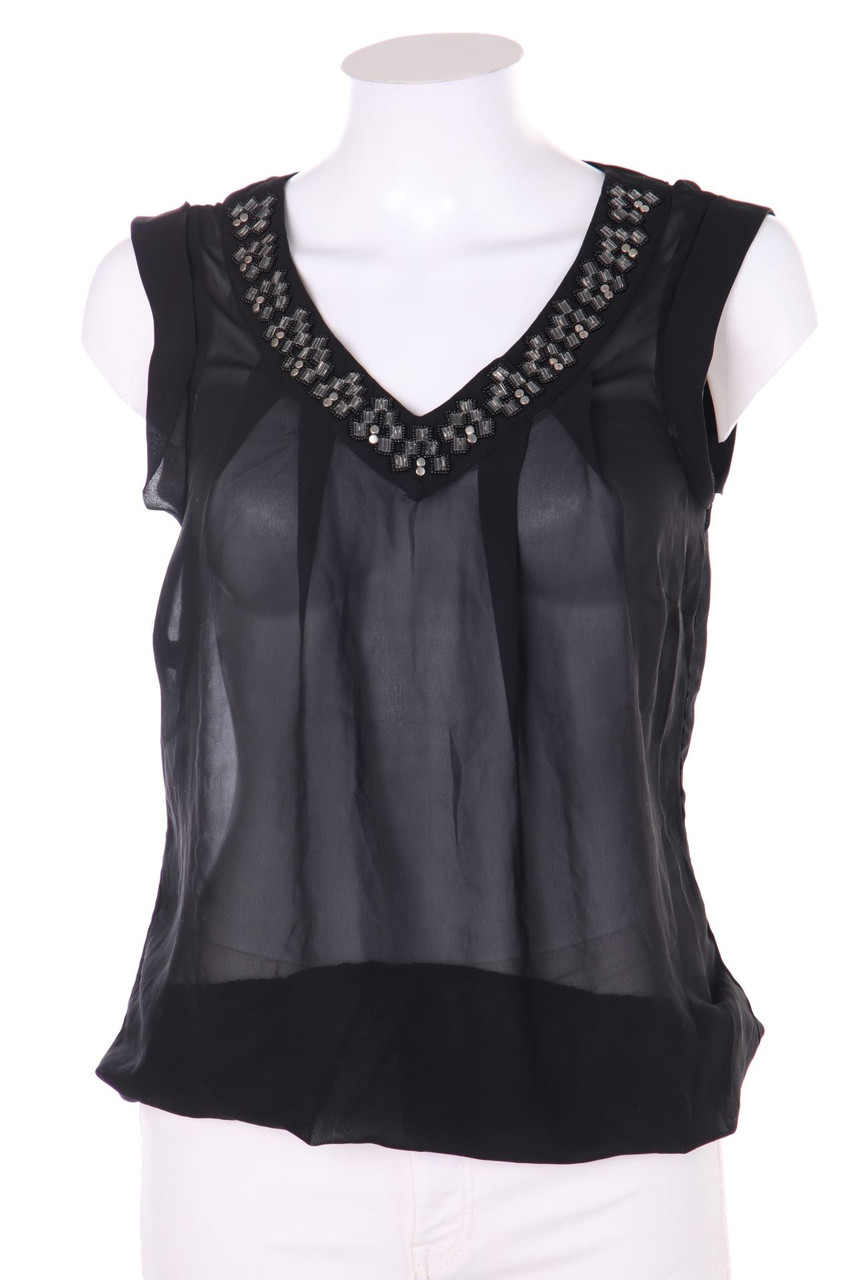 VERO MODA - Blusentop mit Schmuckstein-Applikation - XS