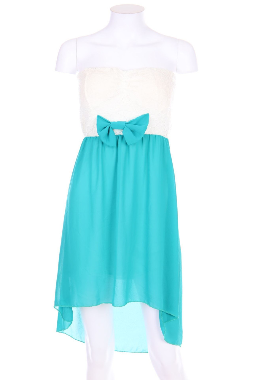 Ohne Label - Bandeau-Kleid mit Häkelspitze - D 36