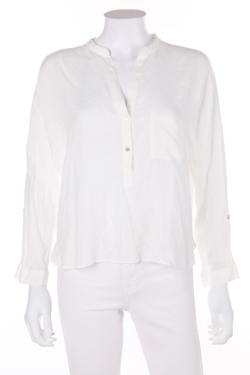 ZARA WOMAN - Tunika-Bluse mit Roll-up-Manschette - M