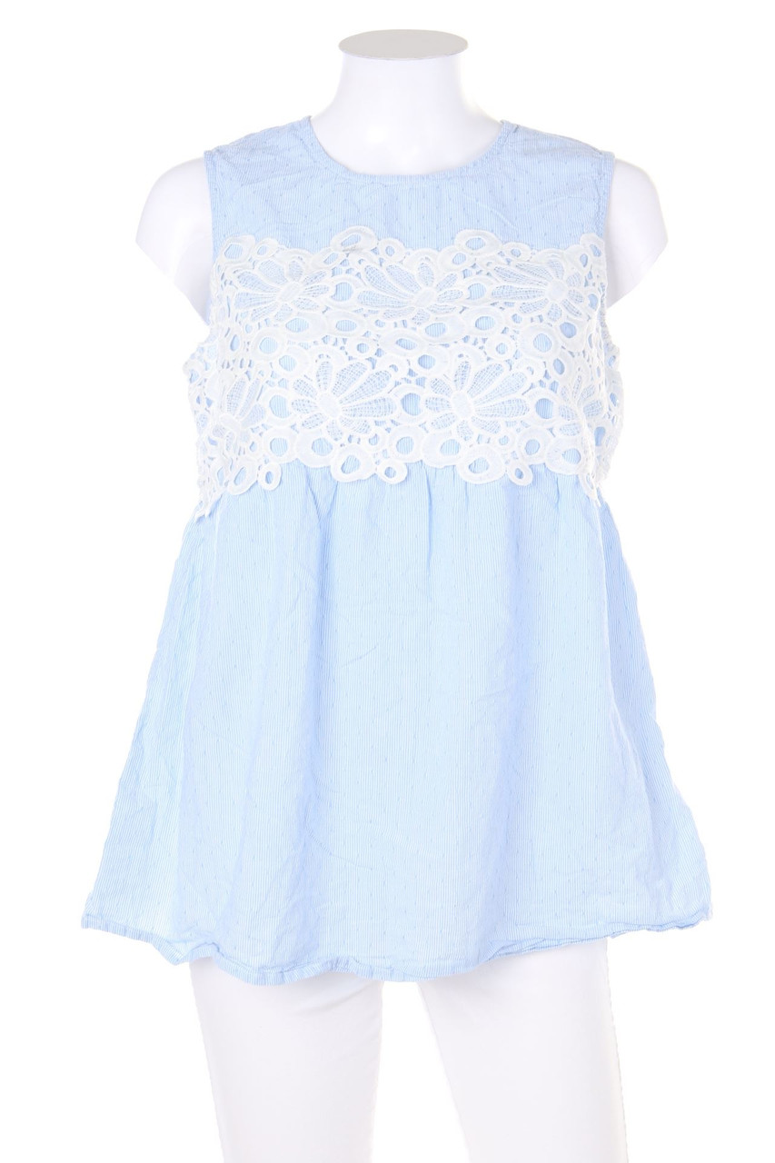 ANNA FIELD - Blusentop mit Spitzen-Einsatz - D 40