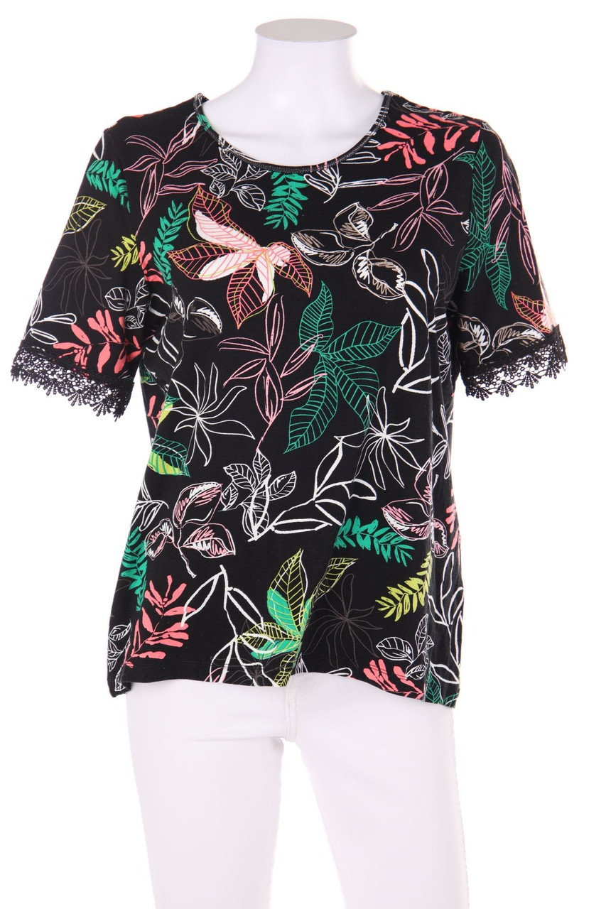 CANDA by C&A - Kurzarm-Shirt mit floralem Muster - M