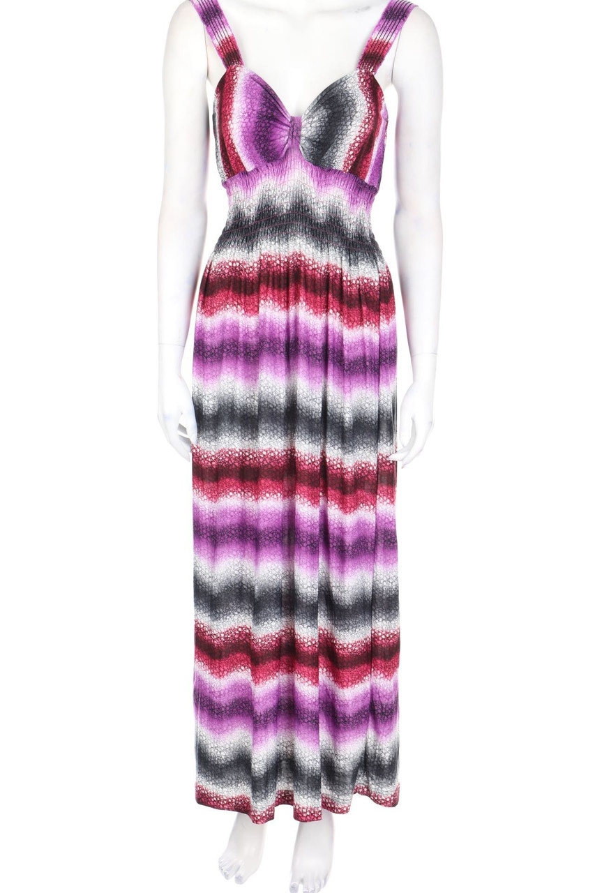 Ohne Label - Maxi-Kleid mit Print - D 38-40