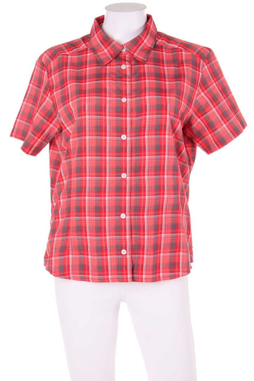 Löffler - Hemd-Bluse mit kurzem Ärmel mit Karo-Muster - D 42