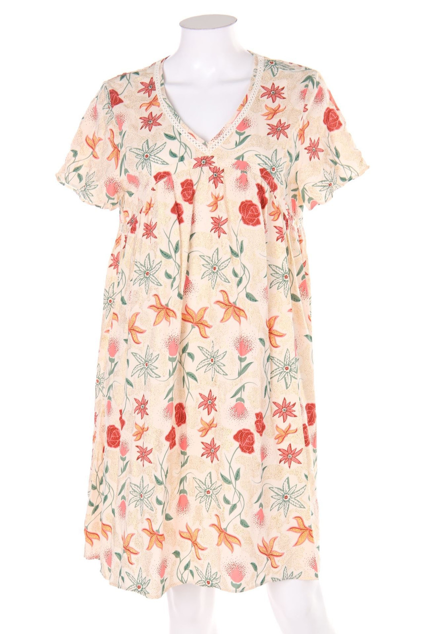 LPB Woman - Boho-Bluse mit Blumen-Print mit Metallic-Effekt - L