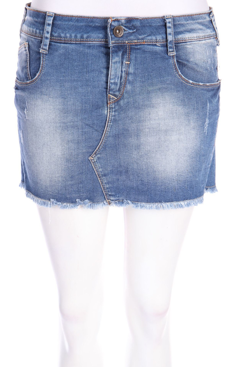ZARA TRF - Mini-Jeansrock im Destroyed Look - L
