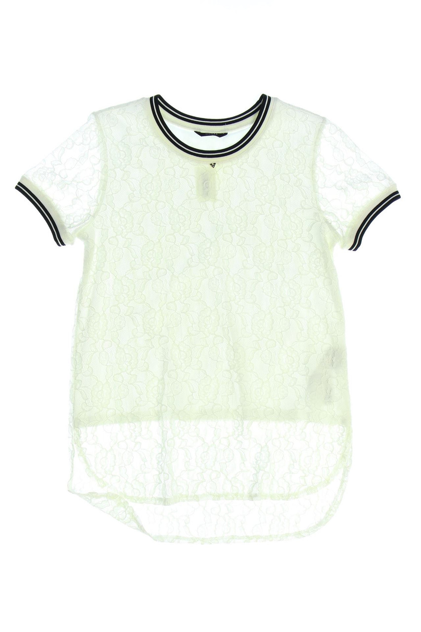 GUESS - Spitzen-T-Shirt mit Logo-Applikation - 164