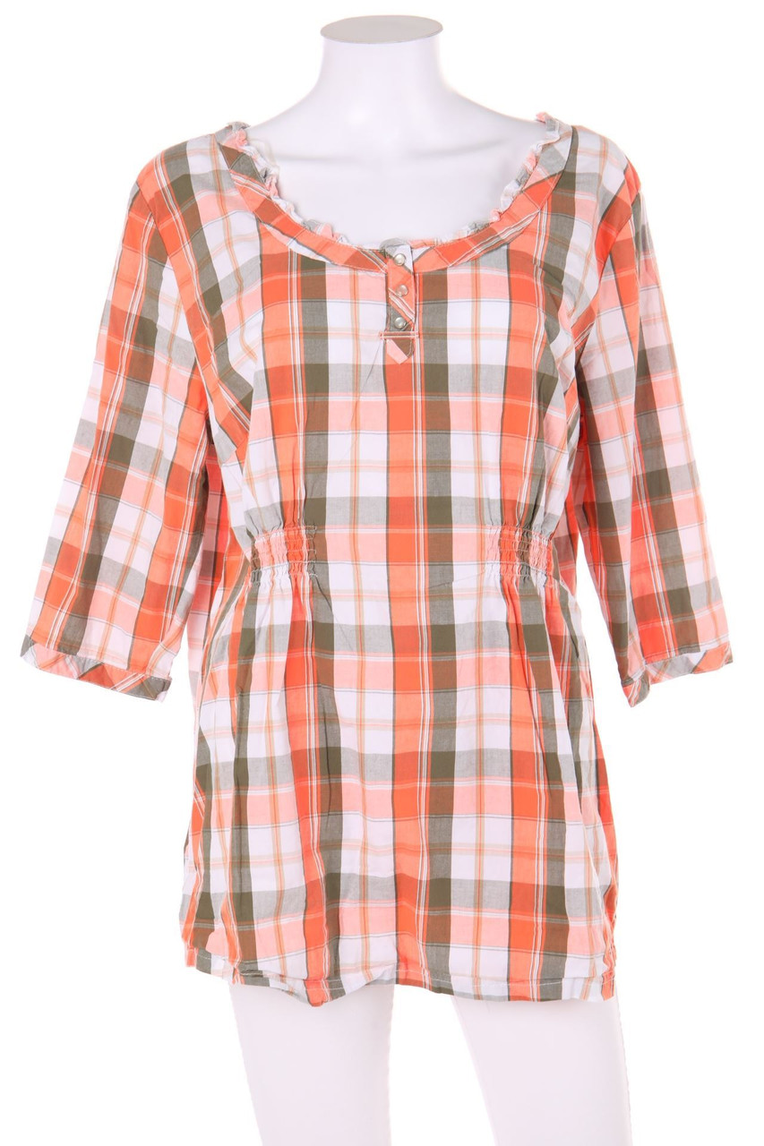 bonprix collection - Bluse mit 3/4-Ärmel mit Karo-Muster - D 48