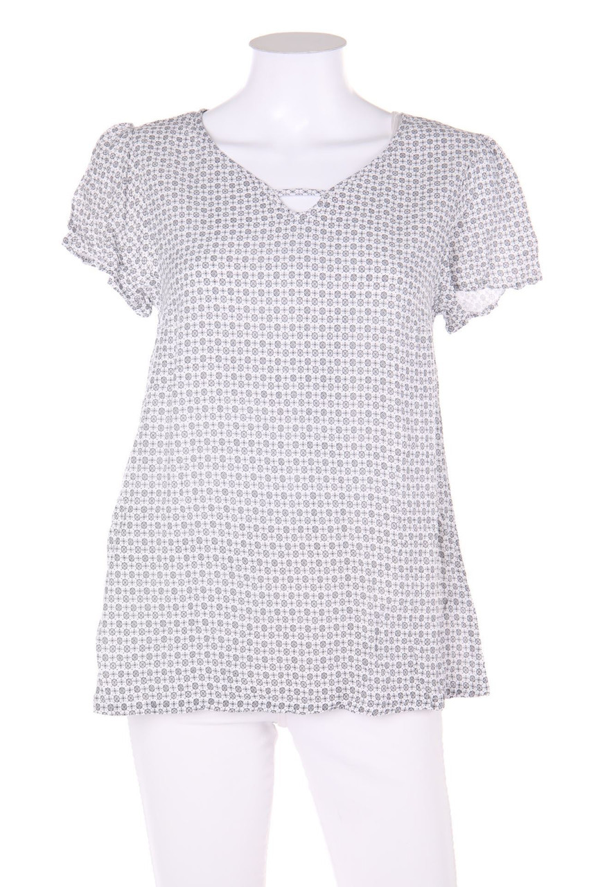 G!na - Kurzarm-Bluse mit Print - D 36