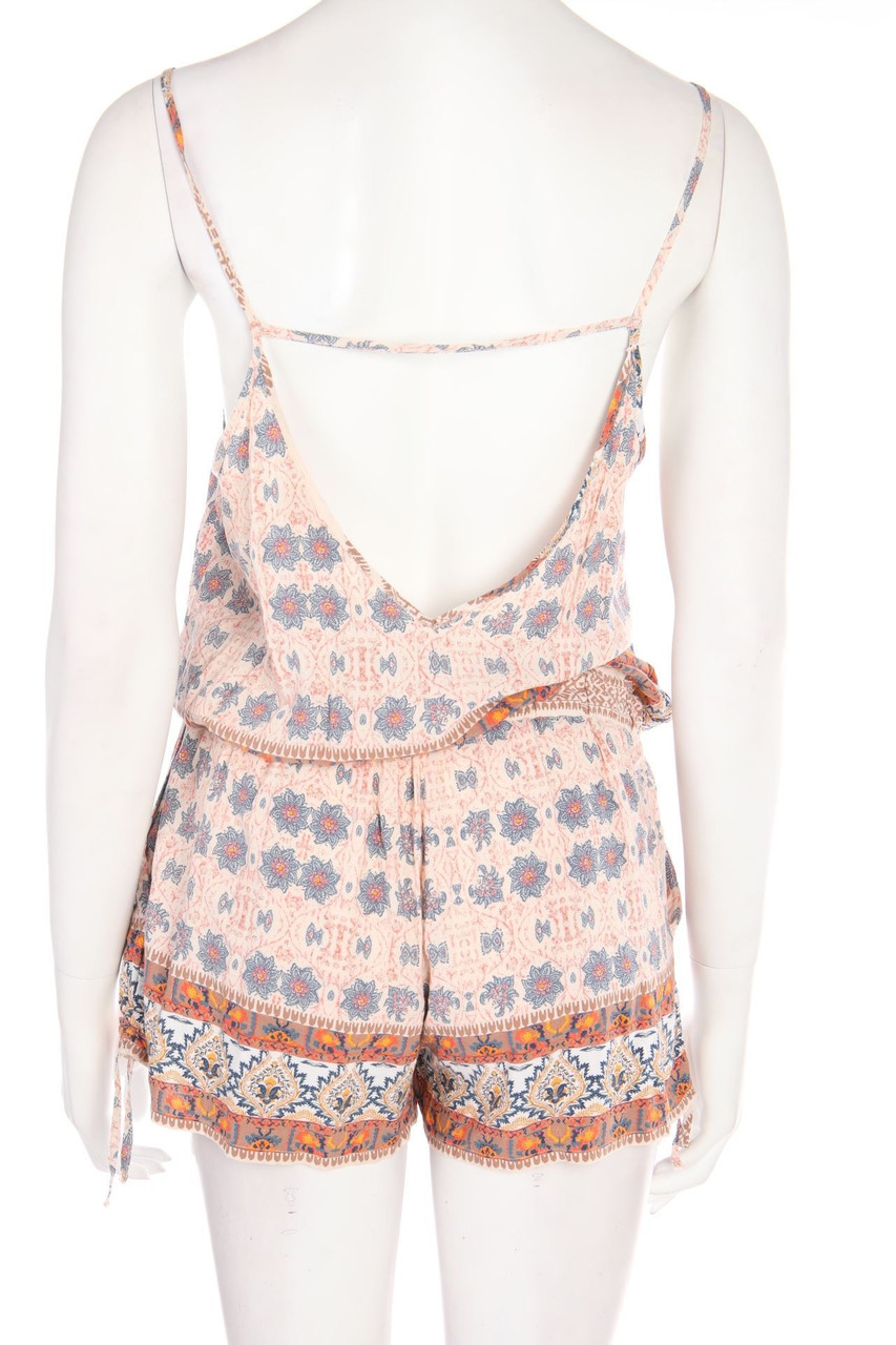 PULL&BEAR - Boho-Playsuit mit floralem Muster - M