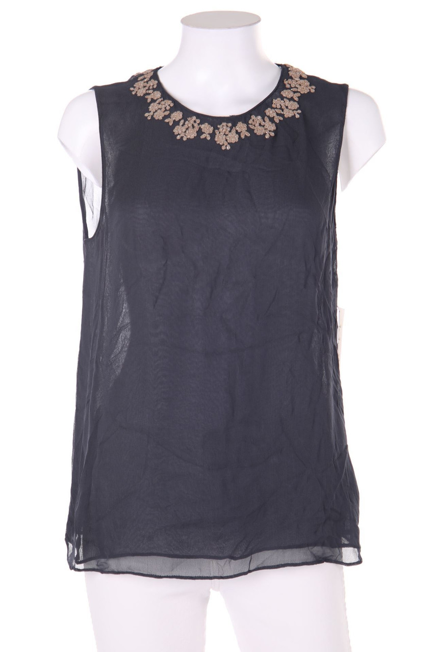 ZARA - Blusentop aus Viskose mit Stickereien - M