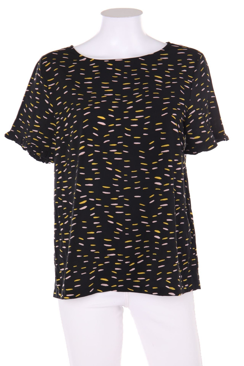 pieces - Print-Kurzarm-Bluse mit Rüschen - M