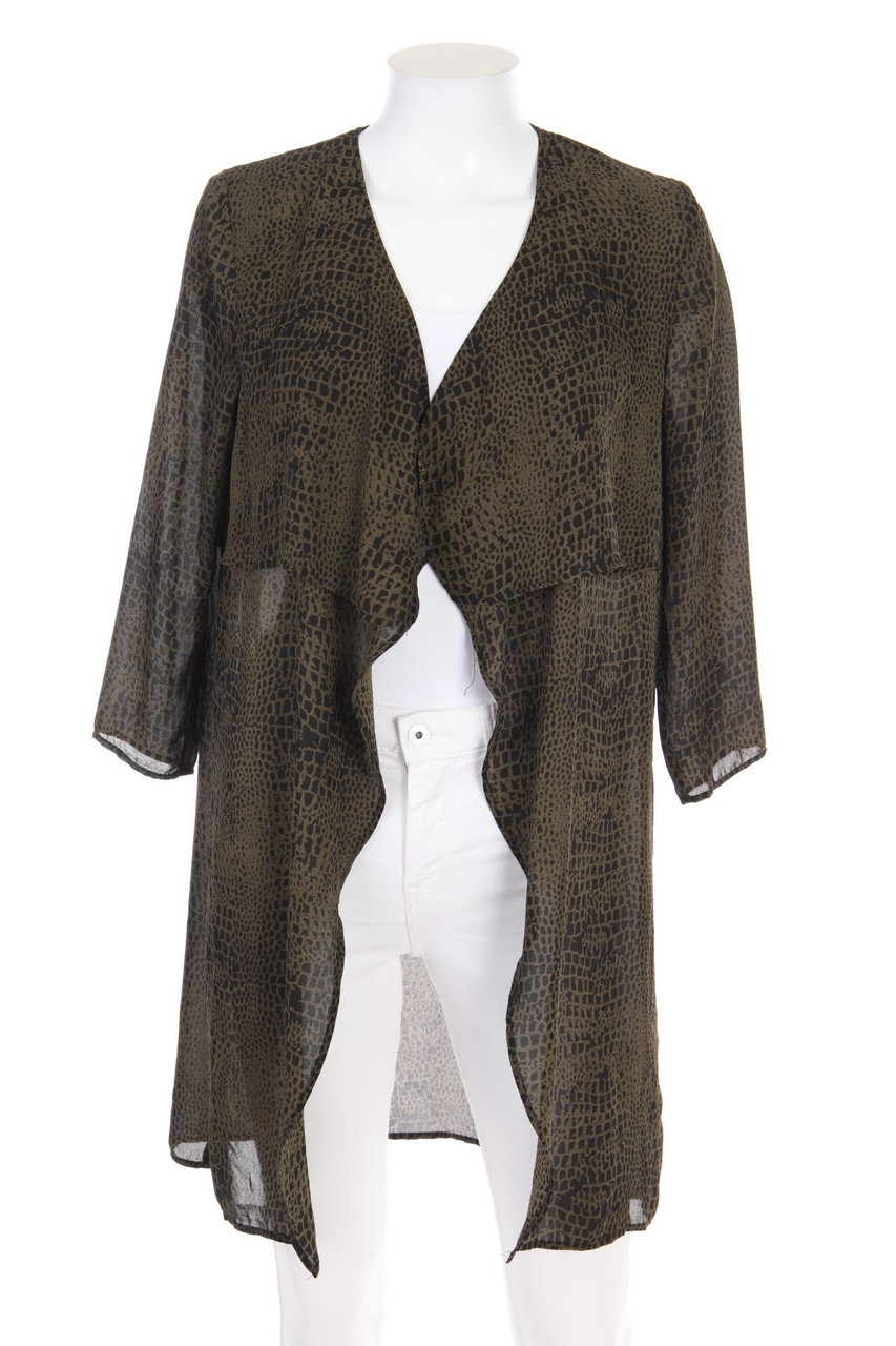 H&M DIVIDED - Long-Cardigan im Layer Look mit Animal-Print - D 34