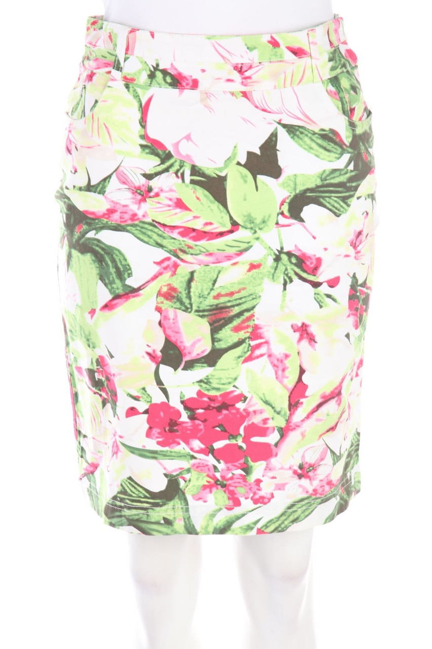 Charles Vögele - Rock mit floralem Muster mit Stretch - D 36